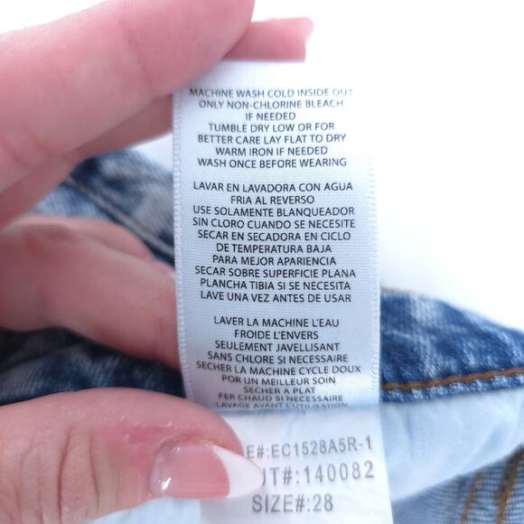 SeeThruSoul Retro AcidWash Cotton HighRise Stretch Cropped Skinny RawHem 28 x 26 - Picture 8 of 13